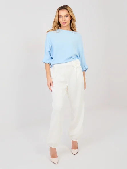Pantaloni Dama Lunga, Elegant, ITALY MODA, Ecru Eleganta