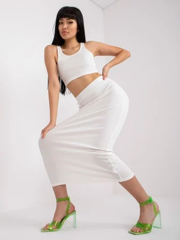 Compleu Dama Midi, Dungi, RUE PARIS, Ecru Casual