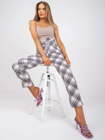 Pantaloni Dama Carouri, Elegant, ITALY MODA, Ecru Eleganta Office