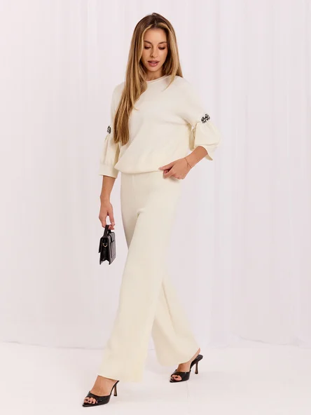 Pulover Dama Mini, Elegant, ITALY MODA, Ecru Eleganta Office