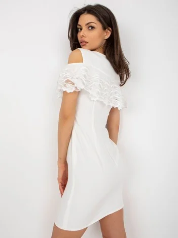Rochie Dama Mini, Dantela, LAKERTA, Ecru de Sarbatori