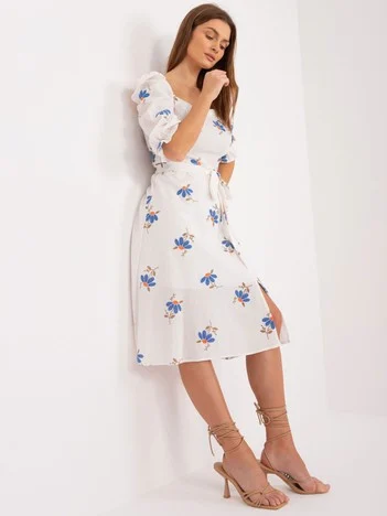 Rochie Dama Midi, Floral, LAKERTA, Albastru de Vara