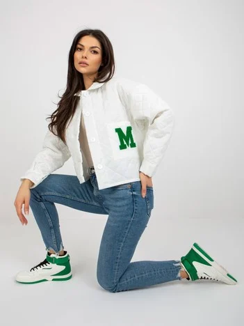 Jacheta Dama Mini, Guler inalt, LAKERTA, Ecru de Vara