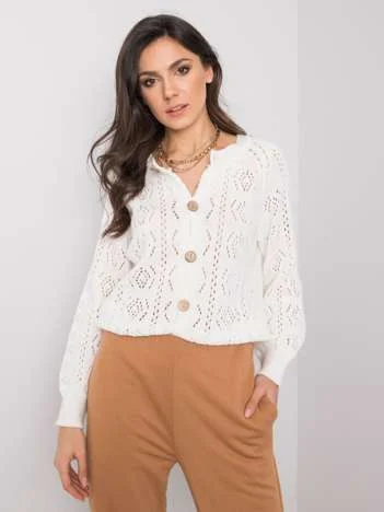 Pulover Dama Maneca lunga, Imprimat, Och Bella, Ecru Eleganta Office