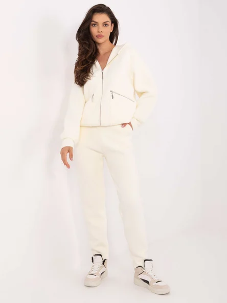 Compleu Dama Maneca lunga, Conica, Fashion Hunters, Ecru Casual