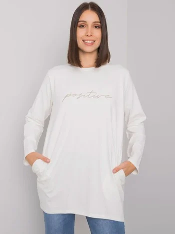 Tunica Dama Maneca lunga, Decolteu rotund, RELEVANCE, Ecru