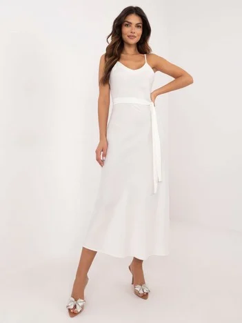 Rochie Dama Pana la jumatatea gambei, Lejera, LAKERTA, Ecru de Seara