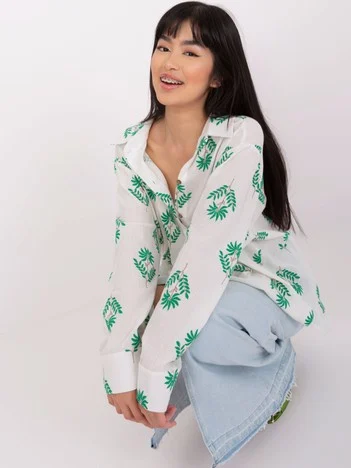 Camasa Dama Maneca lunga, Guler inalt, LAKERTA, Verde Eleganta Office