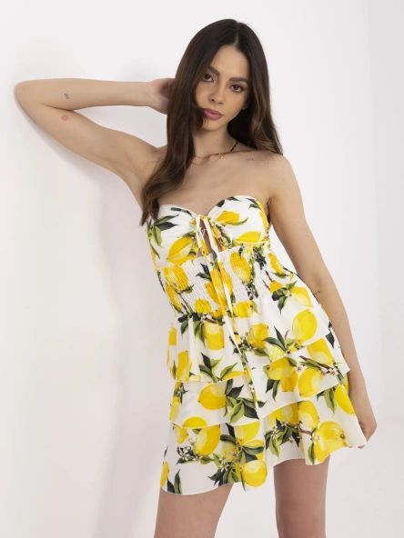 Rochie Dama Mini, Lejera, ITALY MODA, Ecru de Vara