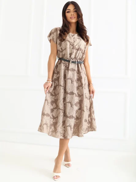 Rochie Dama Midi, Lejera, RUE PARIS, Bej de Petrecere