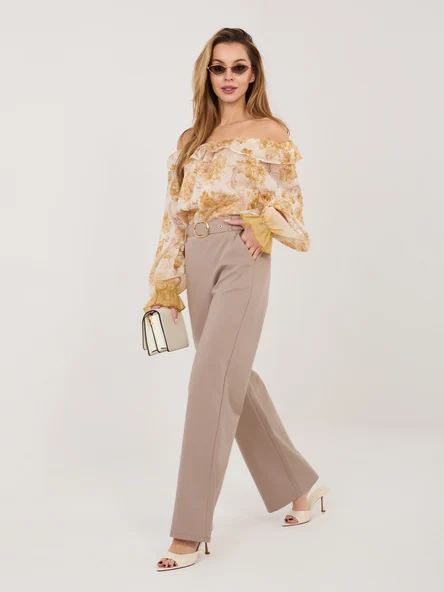 Pantaloni Dama Lunga, Croiala dreapta, RUE PARIS, Bej