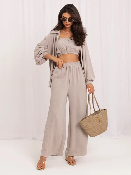 Compleu Dama Maneca lunga, Croiala dreapta, ITALY MODA, Bej Casual