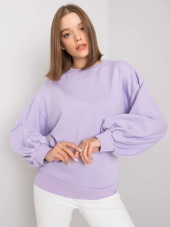 Hanorac Dama Maneca lunga, Decolteu rotund, ex moda, Mov Casual