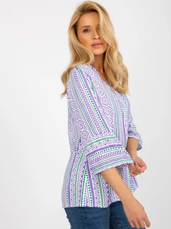 Bluza Dama Maneca 3/4, Boho, Sublevel, Mov Casual
