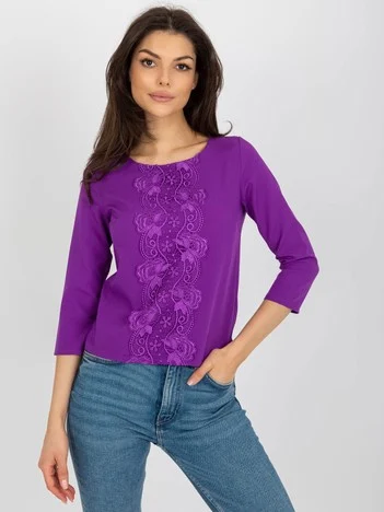 Bluza Dama Mini, Dantela, LAKERTA, Mov Eleganta Office
