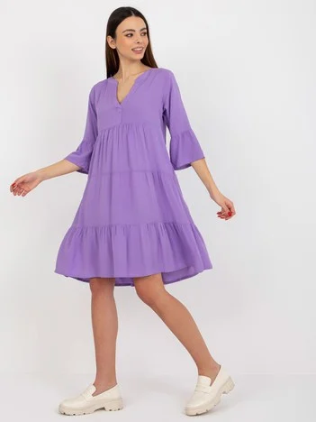 Rochie Dama Maneca 3/4, Oversize, Sublevel, Mov de Vara
