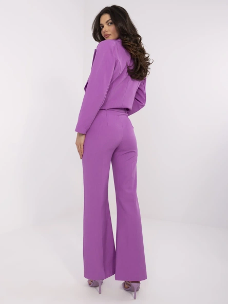 Pantaloni Dama Lejera, Guler inalt, ITALY MODA, Mov Eleganta Office Marimi Mari