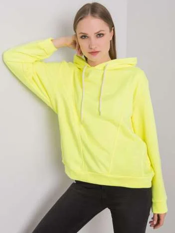 Hanorac Dama Maneca lunga, Decolteu cu gluga, ex moda, Galben Casual