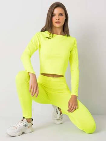 Compleu Dama Maneca lunga, Sport, ex moda, Galben Casual