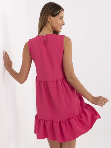 Rochie Dama Mini, Decolteu rotund, RUE PARIS, Fucsia de Ocazie Nunta
