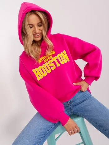 Hanorac Dama Maneca lunga, Guler inalt, Wow Donna, Fucsia Casual