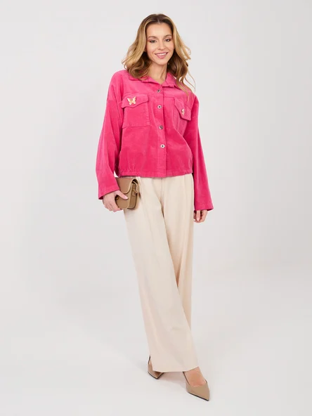 Jacheta Dama Mini, Guler inalt, RUE PARIS, Fucsia de Vara