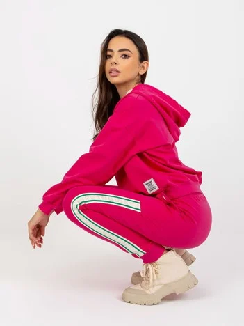 Compleu Dama Maneca lunga, Mansete elastice, RELEVANCE, Fucsia Casual