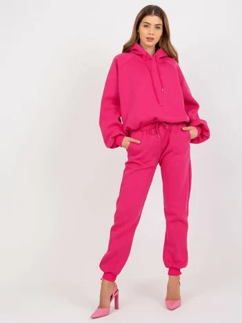 Compleu Dama Maneca lunga, Mansete elastice, ex moda, Fucsia Casual