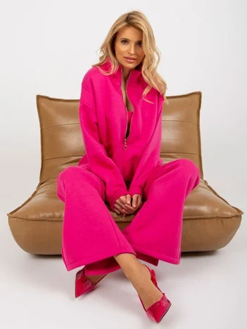 Compleu Dama Maneca lunga, Larga, Your Red Lips, Fucsia Casual