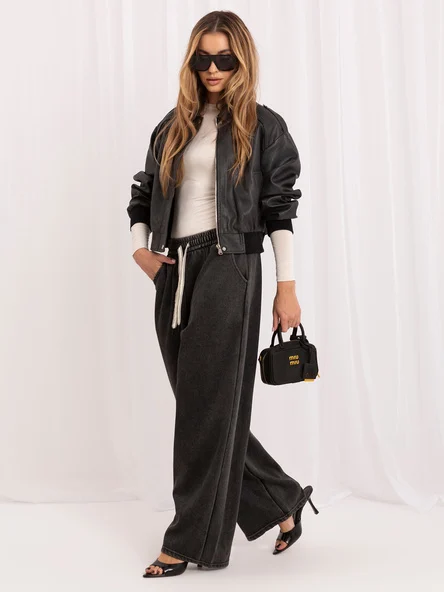 Pantaloni Dama Lunga, Larga, ITALY MODA, Gri