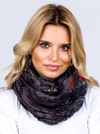 Bandana Dama Imprimat, Viscoza, Fashion Hunters, Negru