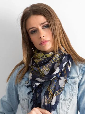 Bandana Dama Floral, Viscoza, Fashion Hunters, Bleumarin