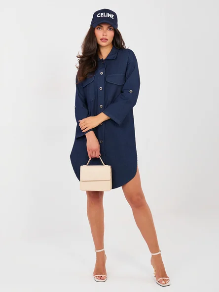 Rochie Dama Maxi, Rochie asimetrica, RUE PARIS, Bleumarin