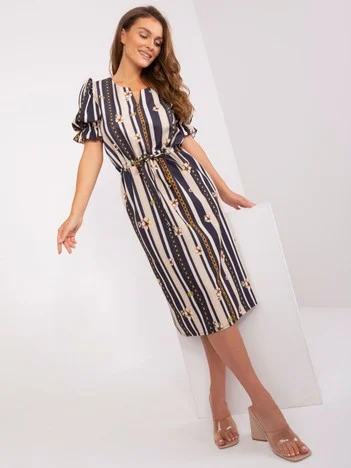 Rochie Dama Midi, Rochie dreapta, LAKERTA, Bleumarin Eleganta Office