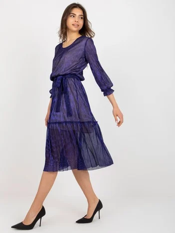 Rochie Dama Midi, Rochie dreapta, LAKERTA, Bleumarin de Sarbatori