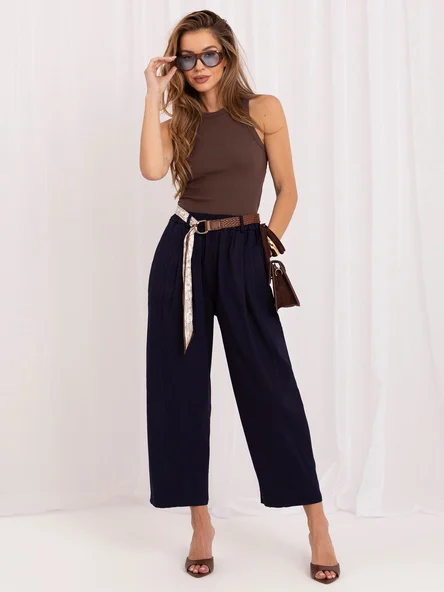 Pantaloni Dama 7/8, Conica, ITALY MODA, Bleumarin Eleganta Office