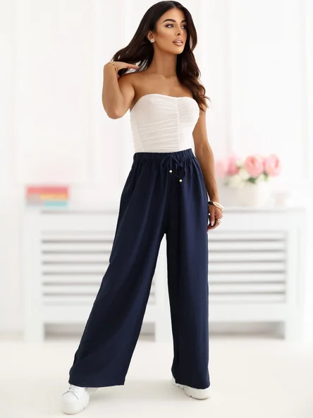Pantaloni Dama Lunga, Larga, Miss kimery, Bleumarin