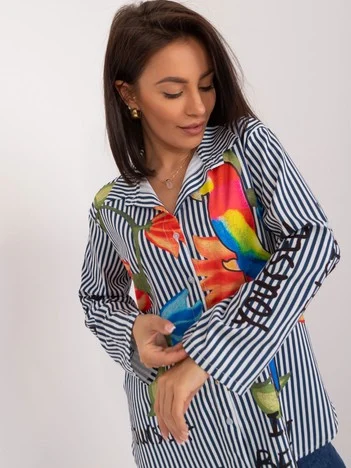 Camasa Dama Maneca lunga, Dungi, ITALY MODA, Bleumarin Eleganta Office