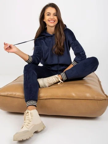 Compleu Dama Maneca 3/4, Mansete elastice, RELEVANCE, Bleumarin Casual