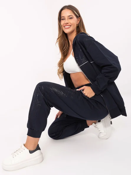 Compleu Dama Maneca lunga, Mansete elastice, RELEVANCE, Bleumarin Casual