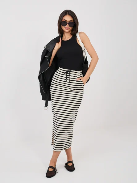 Fusta Dama Midi, Dungi, Sublevel, Bej Casual
