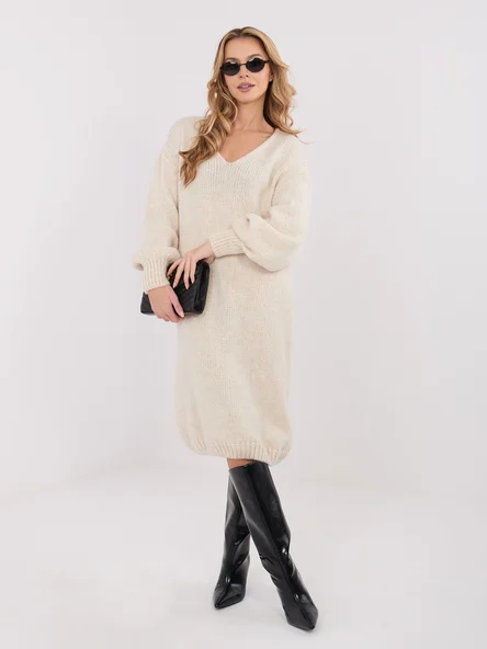 Rochie Dama Maxi, Oversize, KRISMILE, Bej Eleganta Office