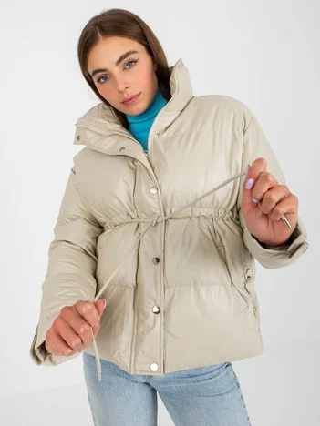 Jacheta Dama Maneca lunga, Guler inalt, May By Shining Star, Bej Casual