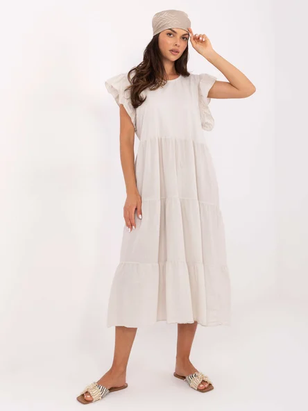 Rochie Dama Midi, Oversize, Och Bella, Bej