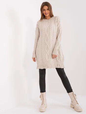 Rochie Dama Midi, Decolteu rotund, RUE PARIS, Bej Casual