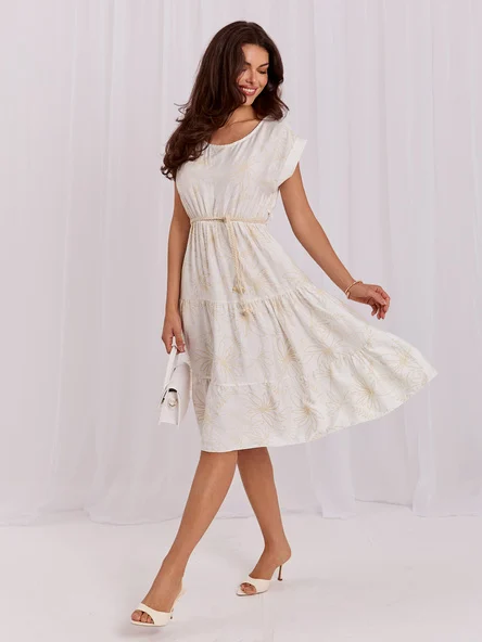 Rochie Dama Midi, Lejera, ITALY MODA, Bej de Vara