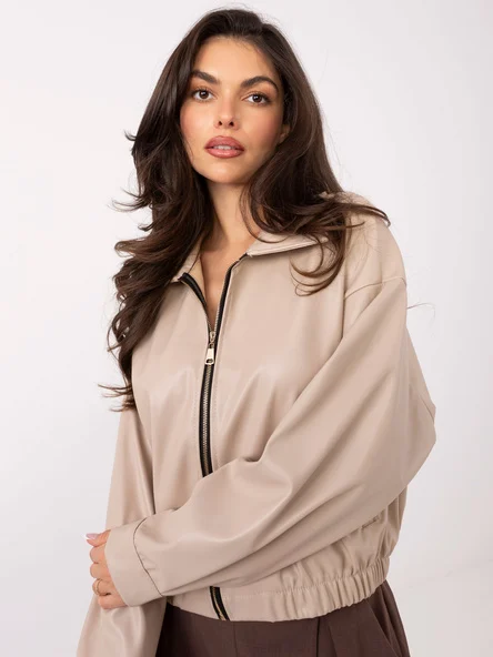 Jacheta Dama Mini, Guler inalt, RUE PARIS, Bej de Vara