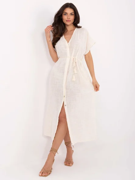 Rochie Dama Midi, Oversize, Och Bella, Bej de Vara