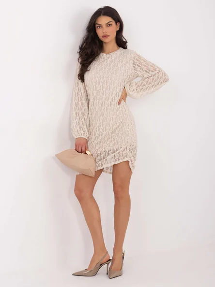 Rochie Dama Mini, Dantela, ITALY MODA, Bej Eleganta