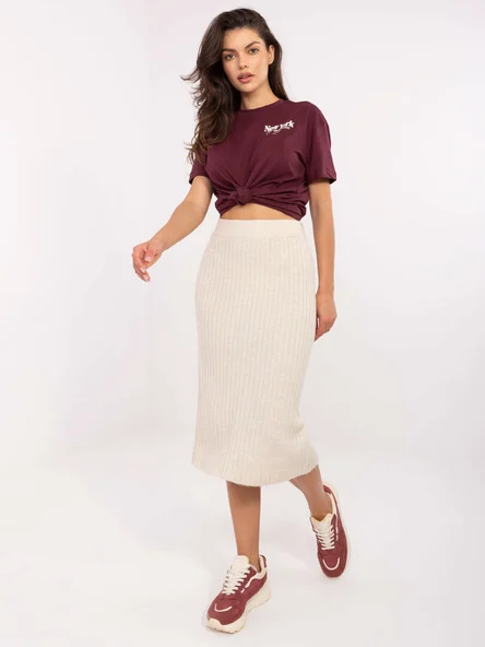 Fusta Dama Midi, Dungi, Sublevel, Bej Casual